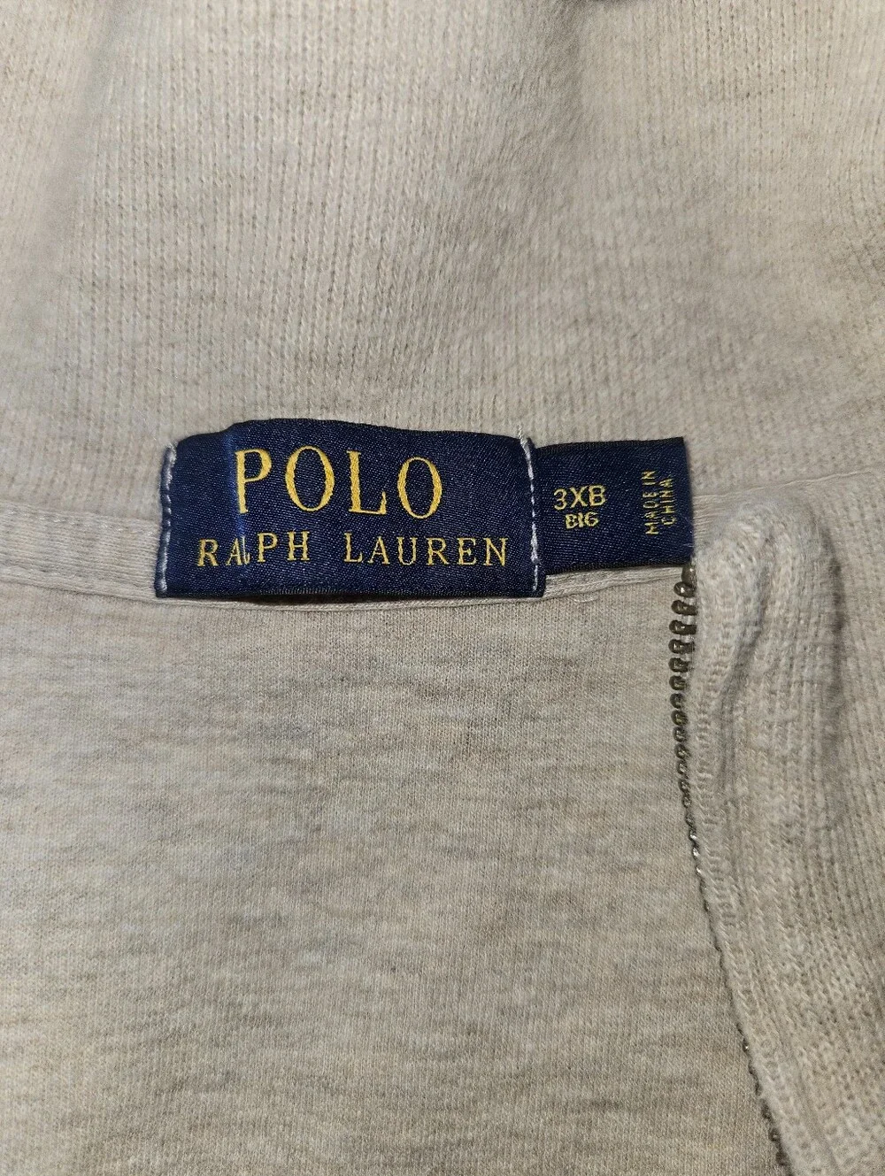 Polo Ralph Lauren Men’s 3XB Big Beige 1/4 Zip Sweater Pullover 100% Cotton
